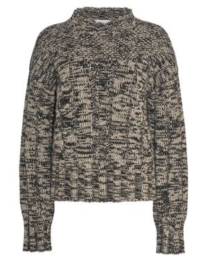 Malo Wool And Cashmere Sweater With High Neck And Mélange Finish - Gray