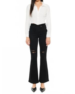 Kancan Mars High Rise Flare Jeans - Black