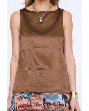 Endless Rose Satin Velvet Top - Brown