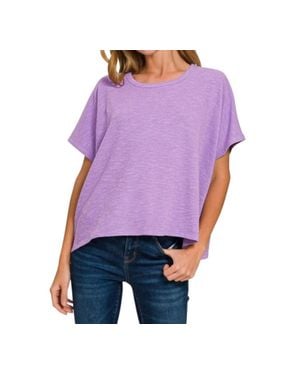 Zenana Oversized Slub Tee - Purple