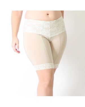 Undersummers by CarrieRae Lace Anti Chafing Shortlette Slipshort 9" - Natural