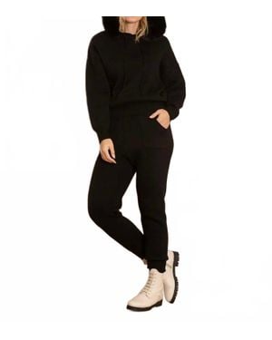 Jessie Liu Jayla Wool Blended Knit Jogger - Black