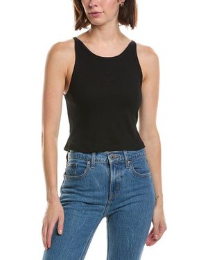 Nia Ribbed Racer Tank - Black
