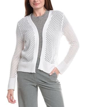 Joseph A Open Pointelle Cardigan - Gray