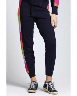 Apny Colorful Side Stripe Sweater Jogger - Blue
