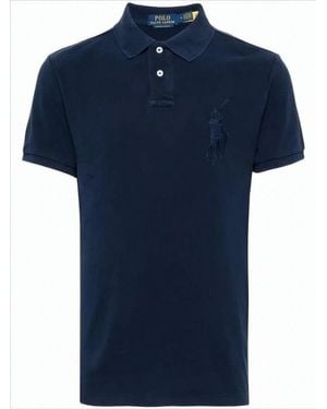 Polo Ralph Lauren Classic Deep Polo Shirt With Embroidered Logo - Blue