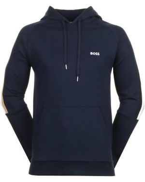 BOSS Signature Stripes Iconic Hoodie, Dark - Blue