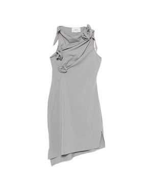 Coperni Bow Detail Cutout Asymmetric Dress - Gray