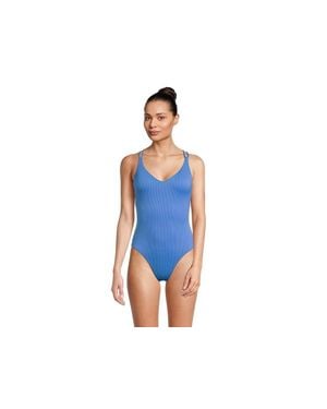 Sunsets Veronica Swimsuits Harbor Sandbar Rib One-Piece Red340 - Blue
