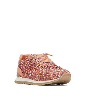 Xti Mesh Lace Up Sneakers - Pink