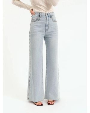 DAZE Far Out High Rise Wide Leg Jeans - Blue
