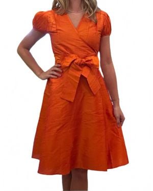 Fitzroy & Willa Wrap Dress - Orange
