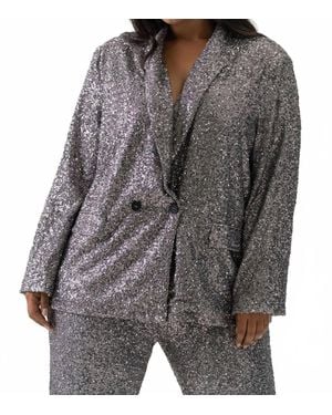 Never Fully Dressed Sequin Sparkle Blazer - Black