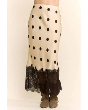 Davi & Dani Eyelet Ruffle Tiered Skirt - Natural