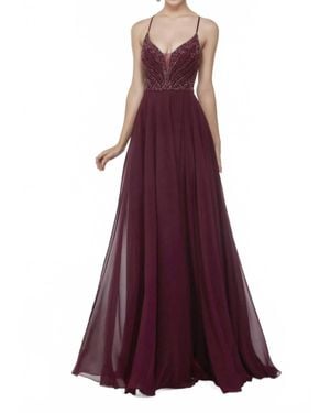 Alyce Paris A-Line Plunging Neckline Gown - Purple