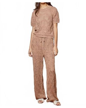 DH New York Hallie Straight Leg Patterned Pant - Natural