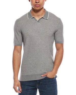 RAFFI Silk-Blend Johnny Collar Shirt - Gray