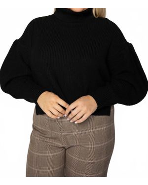 Psophia Puff Sleeve Sweater - Black