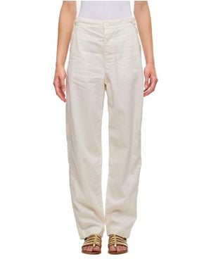 Casey Casey Jude Femme Cotton And Linen Pants - White