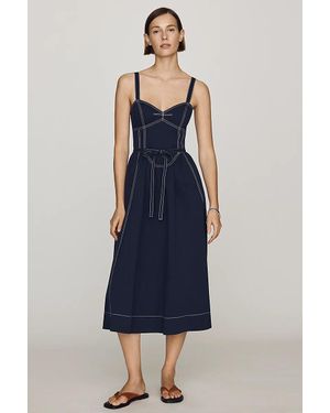Mare Mare Cotton Seamed Midi Dress - Blue