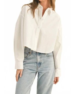 Miou Muse Poplin Button Down Top - White
