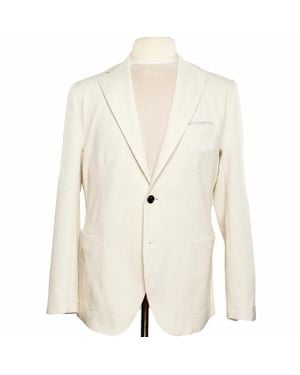 Eleventy Cotton Stretch Laser Cut Sport Jacket - White