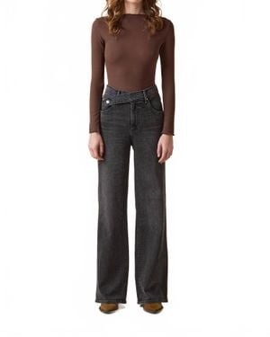 Le Jean Cinch Waist Shadow Jeans - Black