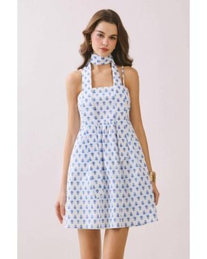 TCEC Choker Mini Dress - White