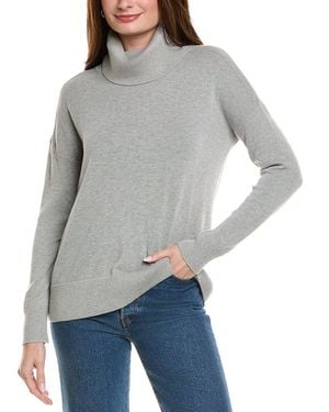 Hannah Rose Boxy Turtleneck Cashmere-Blend Sweater - Gray
