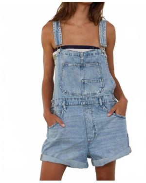 Bucketlist Dora Rolled Hemlines Denim Overalls - Blue