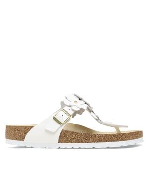 Birkenstock Gizeh Flowers Floral Cork Footbed Sandals - White