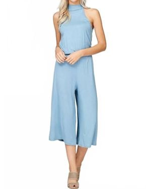 Emerald Collection Halter Style Midi Jumpsuit - Blue