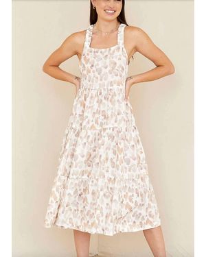Bella Dahl Scrunch Strap Tiered Midi Dress - Natural
