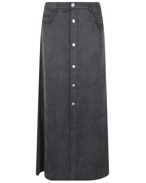 Pinko Gioveretto Button-Down Cupro-Blend Long Skirt - Gray