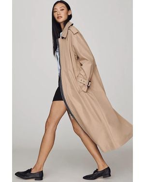 Maeve Long Trench Coat Jacket - Natural
