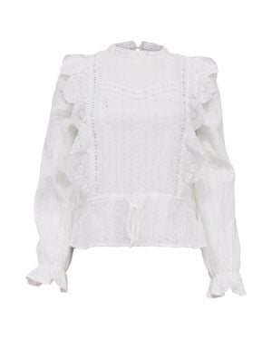 Maje Laviane Victorian Lace Top - White