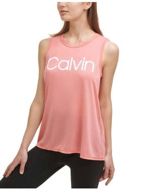 Calvin Klein Performance Logo Racerback Tank - Pink