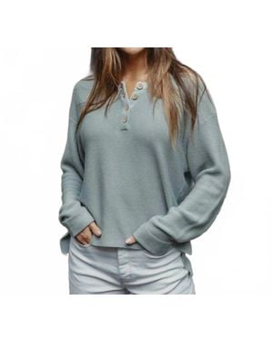 The Normal Brand Helen Henley Long Sleeve Tee - Gray