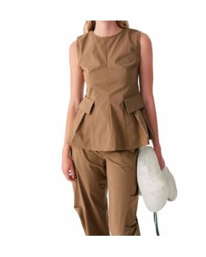 Beatrice B. Structured Sleeveless Top - Brown