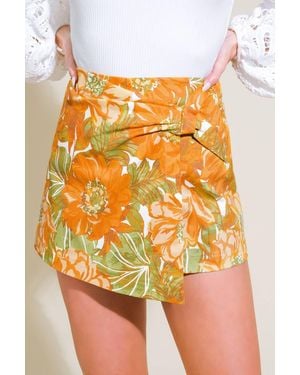 TRUEDAMES Wave Of Elegance Woven Skort - Orange