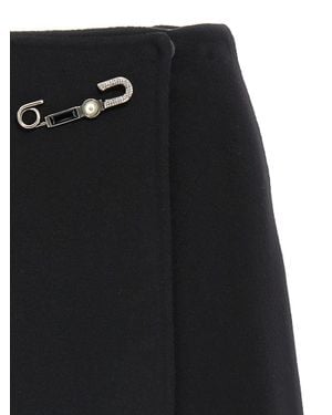 Ermanno Scervino Virgin Wool Long Skirt - Black