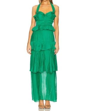 Line & Dot Cari Halter Maxi Dress - Green