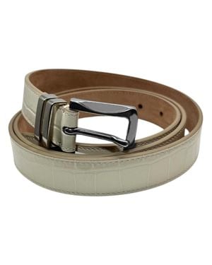 Bally 6305260 Curved Bone Croc Leather Belt - Brown