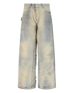 PDF Distressed Wide-Leg Denim Jeans - Gray