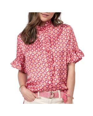 Ivy Jane Satin Ruffle Shirt - Red