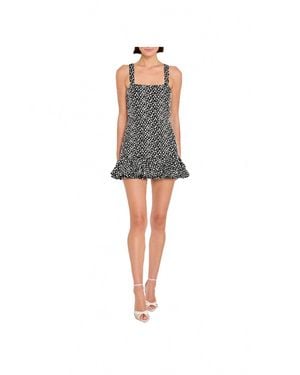 Amanda Uprichard Mellie Skort Square Neck Romper - Black