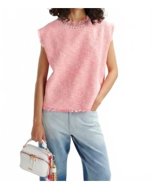 Essentiel Antwerp Sleeveless Sequin Neckline Top - Multicolor