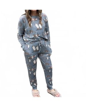 2FlyCo Pj Lariat Long Sleeve Top - Blue