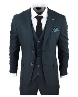 Paul Andrew Jasper 3 Piece Suit Check - Blue