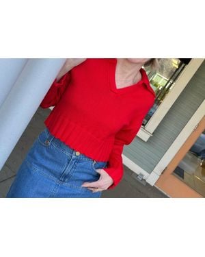 SABLYN Julie Collar Sweater - Red